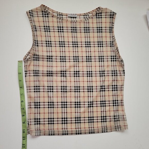 BURBERRY LONDON Vintage Nova Check Sheer Cropped Tank Top - Size: S - Picture 7 of 10